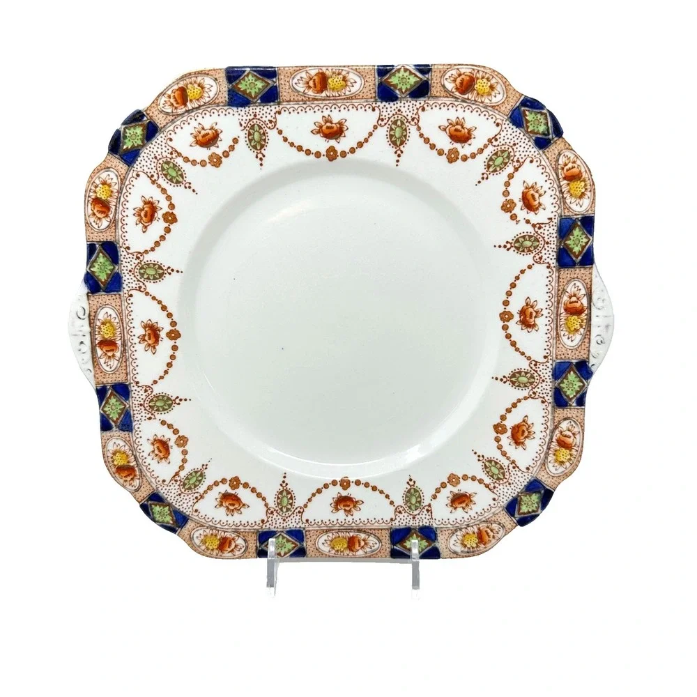 Vintage Gladstone China‎ Imari Floral Square Plate 9 Inch England